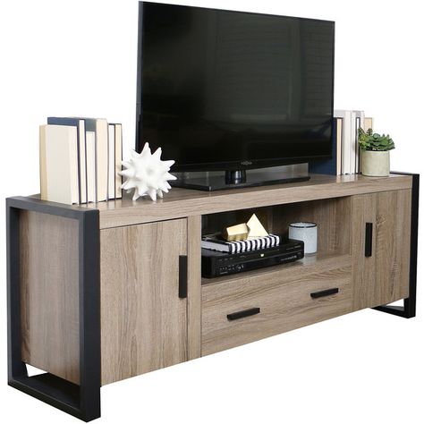 Daphne 60" Urban Blend TV Stand (€525) ❤ liked on Polyvore featuring home, furniture, storage & shelves, entertainment units, media storage cabinet, cubby furniture, home storage furniture, tv media stand and two tone furniture 60 Inch Tv Stand, Industrial Tv Stand, Driftwood Furniture, Walker Edison Furniture, Wooden Tv Stands, Television Stands, Tv Stand Console, Media Furniture, Tv Stand With Storage