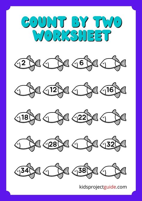 Count By Two Worksheet Worksheet For 2nd Grade, Count By 2, Skip Counting Worksheets, Counting By 2, Counting By 2's, Arts Project, Counting For Kids, Baby Play Activities, Skip Counting