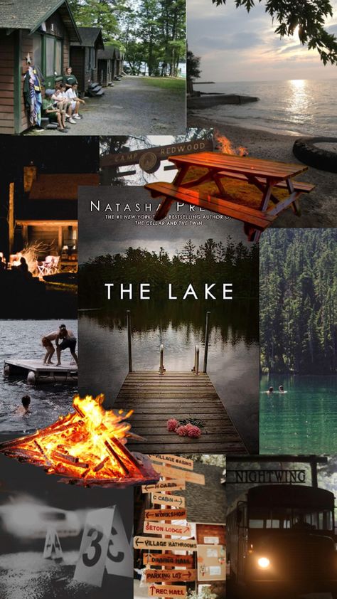 The Dare By Natasha Preston, The Lake Natasha Preston Aesthetic, Natasha Preston Books Aesthetic, The Lake Natasha Preston, The Fear Natasha Preston Aesthetic, Thriller Book Aesthetic, Bookish Collage, Counselor Aesthetic, Camp Counselor Aesthetic