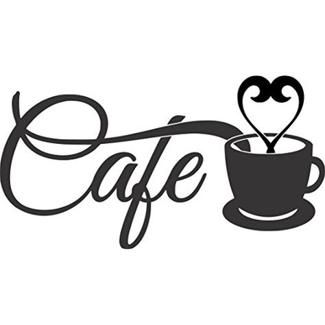 CafÃ© - Cup / Steam -Wall Vinyl Decal Sign - 14 X 8 Inches ** Be sure to check out this awesome product. (This is an affiliate link) #WallStickersMurals Cafe Clipart, Design For Restaurant, Bar Cups, Cafe Sign, Window Wall Decor, Free Standing Letters, Cafe Cup, Retro Artwork, Coffee Wine