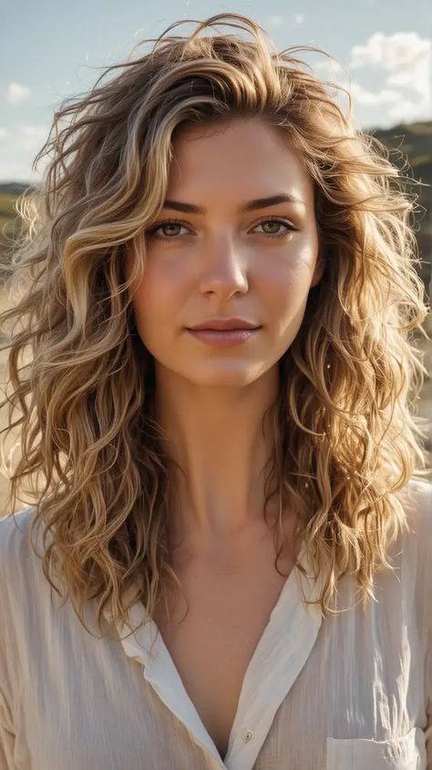 Womens Long Curly Hairstyles, Shaggy Naturally Wavy Hair, Best Haircuts For 2b Hair, Mid Length 2b Haircut, Fine Wavy Curly Haircut, Haïr Cut Style For Curly Hair, Long Wavy Haircuts Round Face, Wavy Haircut Side Part, Choppy Layers Wavy Hair