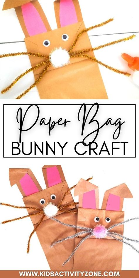 Creating a Paper Bag Bunny is an easy and fun activity for Easter or spring! With minimal supplies the kids will have so much fun with this easy paper bag craft. Paper Bag Bunny, Easy Paper Bag, Craft For Easter, Easy Kid Activities, Easy Toddler Crafts, Bunny Craft, Easter Crafts For Toddlers, Bunny Book, Paper Bag Crafts