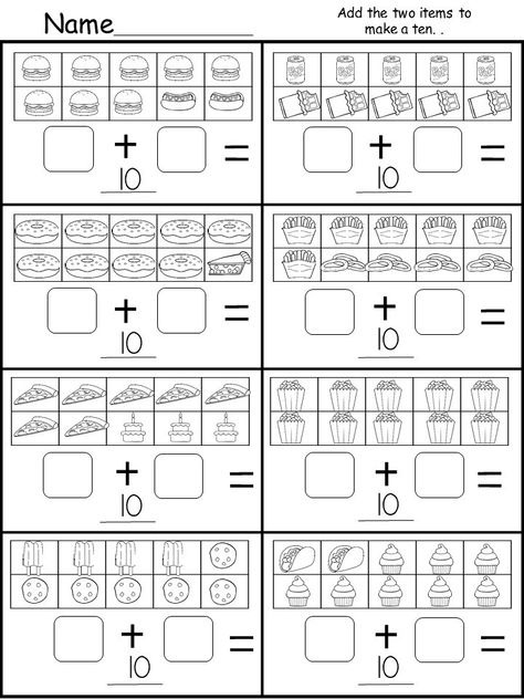 Addition and Subtraction Worksheets Archives - kindermomma.com Ten Frame Worksheet, Make A Ten, Frame Addition, Free Addition Worksheets, Make Ten, Kindergarten Addition, Kindergarten Math Free, Subtraction Kindergarten, Kindergarten Addition Worksheets