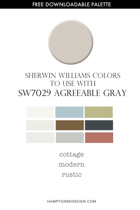 SW 7029 Agreeable Gray Coordinating Colors Agreeable Gray Sherwin Williams Coordinating Colors, Sherwin Williams Agreeable Gray Coordinating Colors, Color Palette Agreeable Gray, Colors That Coordinate With Agreeable Gray, Agreeable Grey Color Palette, Agreeable Gray Sherwin Williams Palette, Anew Gray Sherwin Williams Color Palette, Agreeable Gray Color Scheme Whole House, What Colors Go With Agreeable Gray