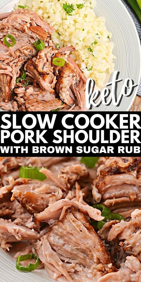 Crockpot Recipes Pork Shoulder, Porkshoulder Recipe Slow Cooker, Keto Pork Butts In The Crock Pot, Pork Shoulder Bone In Recipes Crock Pot, Pork Shoulder Blade Roast Crock Pot Recipes, Keto Pork Shoulder Recipes, Bone In Pork Shoulder Recipes Crock Pot, Porkshoulder Recipe Crockpot, Bone In Pork Shoulder Roast Crock Pot