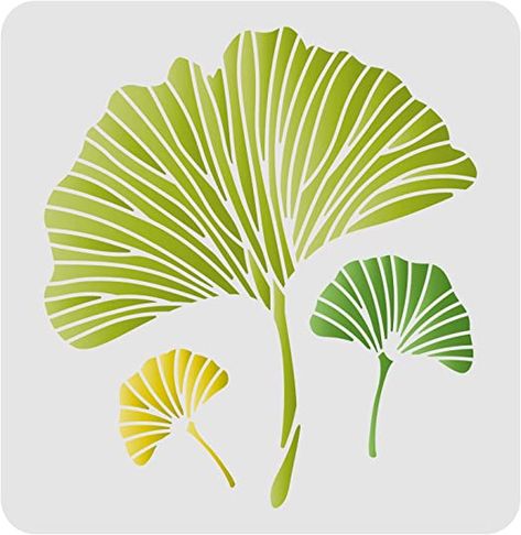 Gingko Leaves Drawing, Leaves Drawing, Mixed Media Stencils, Vine Drawing, Baking Crafts, Leaf Outline, Painting Stencils, Stencil Painting On Walls, Gingko Leaves