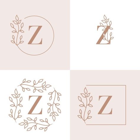 Z Tattoo Letter Design, Letter Z Tattoo, Z Logo Design Ideas, Z Monogram Logo, Z Letter Design, Letter Z Logo Design, Z Logo Design, Floral Frame Background, Letter Z Logo