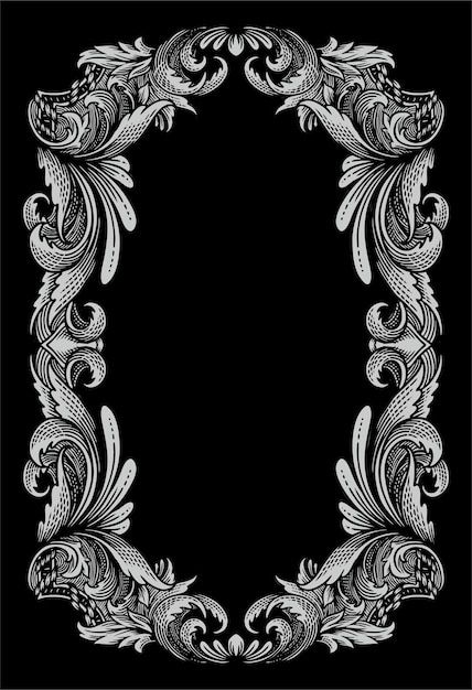 A black and white border with silver lea... | Premium Vector #Freepik #vector #design #mirror #frame #ornate Background Frames Border, Mirror Tattoo Design, Black Border Design, Tattoo Frame, Black And White Mirror, Logo Barber, Vip Design, Mirror Tattoos, Black And White Border