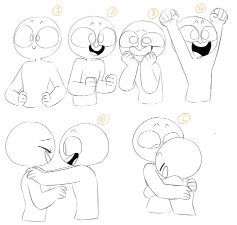 HAPPY POSES 1 “Okay time for some more fluffy expressions Sketch Bodies, Drawing Bases, Structural Drawing, Funny Poses, 캐릭터 드로잉, Drawing Expressions, Drawing Templates, Chibi Drawings, Dessin Adorable