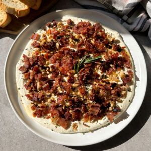 Whipped Feta with Maple Bacon & Toasted Walnuts Whipped Feta Bacon Dates, Whipped Feta Bacon And Dates, Whipped Feta Dip With Maple Bacon, Whipped Feta With Maple Bacon, Maple Bacon Appetizer, Bacon Charcuterie Board, Sammy Montgoms, Feta Cheese Dip, Bacon Dates