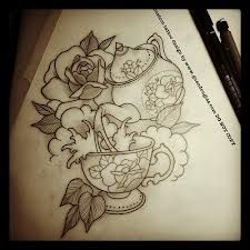 Orion Tattoo, Teapot Tattoo, Food Tattoo, Lovely Tattoo, Tea Tattoo, Teacup Tattoo, Cup Tattoo, Neotraditional Tattoo, Wonderland Tattoo