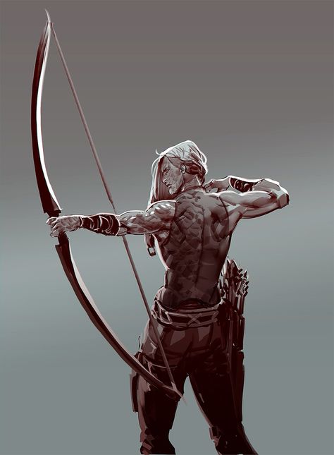 Character With Bow And Arrow, Crossbow Character Art, Male Assassin Art, Archer Character Art, Drow Archer, Dnd Half Elf, Woman Concept Art, Warrior Oc, Archer Characters