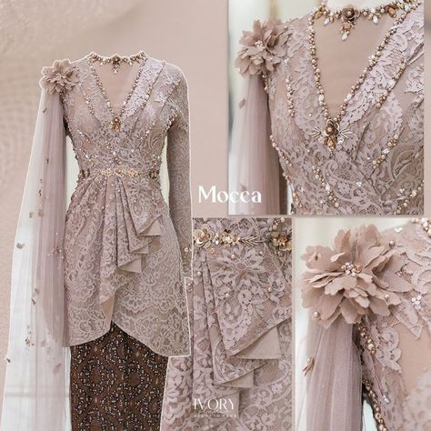 Model Dress Kebaya, Dress Brokat Modern, Kebaya Wedding, Fesyen Islam, Kebaya Modern Dress, Batik Kebaya, Muslimah Outfit, Hijab Wedding, Kebaya Dress