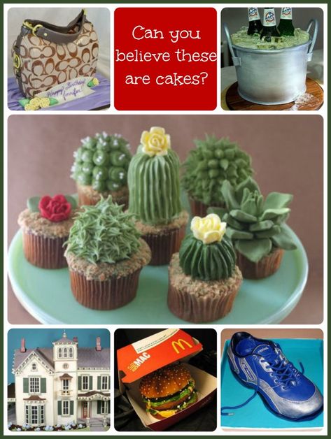 Cakes That Don't Look like Food - The Gardening Cook Cactus Cakes Birthday, Mac Cake, Small Cactus Plants, Like Water For Chocolate, Cakes Christmas, Succulent Cupcakes, Succulent Cake, Russian Cakes, Cactus Cake