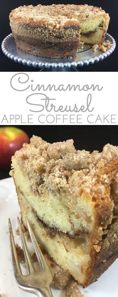 Tender Cinnamon Streusel Apple Coffee Cake: your new favorite sour cream coffee cake. Packed with apples, cinnamon filling & a crumbly cinnamon streusel. Apple Coffee Cake, Apple Coffee, Cinnamon Filling, Apple Coffee Cakes, Weight Watcher Desserts, Apples Cinnamon, Sour Cream Coffee Cake, Cinnamon Streusel, Cake Coffee