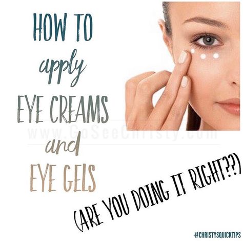 Believe it or not, there is a CORRECT way to apply eye creams and eye gels! . You've seen our video on "Eye Cream vs. Eye Gel", now check out our newest video on HOW to apply them. Link to the video below! How To Apply Eye Cream Correctly, Crepey Eyelids, Loreal Revitalift, Mary Kay Eyes, Retinol Eye Cream, Under Eye Mask, Firming Eye Cream, Eye Creme, Eye Creams