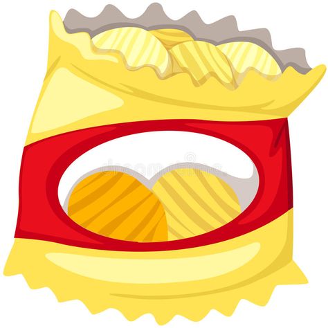 Bag of potato chips. Illustration of isolated bag of potato chips on white backg , #Ad, #chips, #Illustration, #Bag, #potato, #white #ad Chips Animation, Chips Drawing, Chips Illustration, Snack Lays, Canva Tricks, Hug Illustration, Inktober 2024, Animated Pictures, Potato Chip