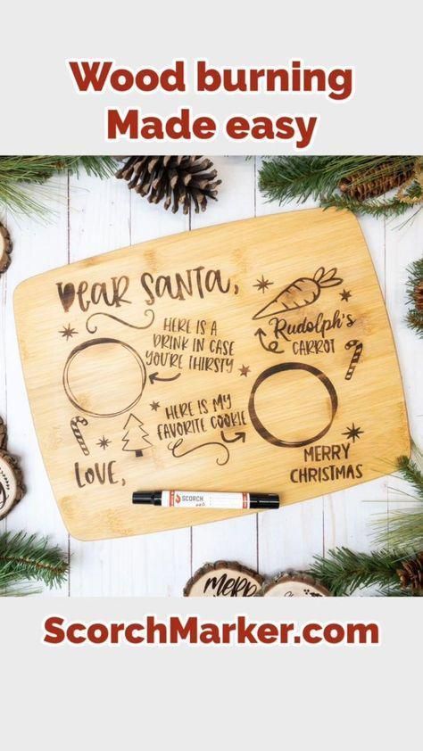 Pin on Wood Burned Gift Ideas Scorch Marker, Diy Santa, Projets Cricut, Wood Burning Crafts, 2022 Christmas, Wood Burning Art, Wood Crafts Diy, Crafts Christmas, Christmas Wood