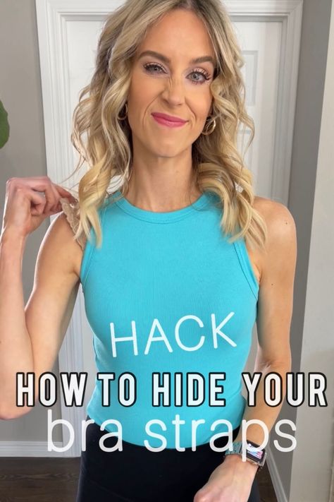 Ever find yourself wearing a top or dress that cuts in or a racerback style top and your bra straps show? But you hate wearing a strapless bra? Yeah, me too! I have the bra hack for you! Today I am going to show you how to hide your bra straps on a racerback top or any top that cuts in using the bras your own and spending less than $10!! Bra For Tank Tops, Bra For Racerback Top, How To Wear Bra With Tank Top, Bra Hacks For Tank Tops, What Bra To Wear Under Tank Tops, Bra For Halter Dress, Bras For Spaghetti Strap Dress, How To Wear A Bra With A Halter Top, Bra To Wear With Spaghetti Strap Dress