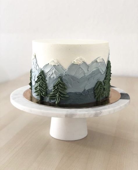 Cake For Nature Lover, Birthday Cake Mountain Theme, Outdoors Cake For Men, Hiking Cake Ideas For Men, National Park Birthday Cake, Nature Cake Design, Hiking Birthday Cake, Let The Adventure Begin Baby Shower Cake, Mountain Party Theme