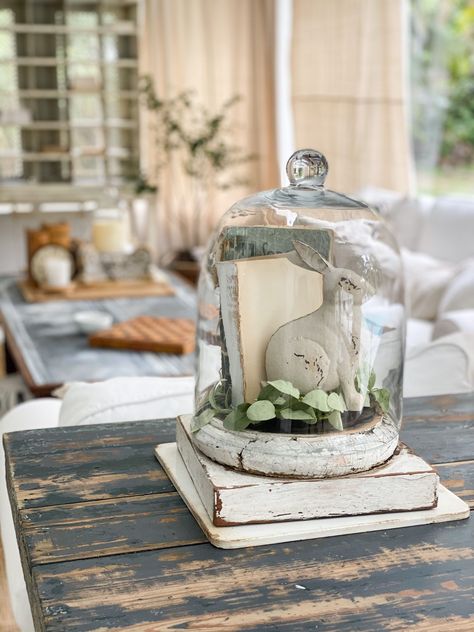 Spring Cloche Ideas, Easter Cloche Ideas, Glass Cloche Decor, Wooden Place Card Holders, Cloche Ideas, Spring Centerpieces, Cloche Decor, Glass Dome Cloche, Cloche Domes