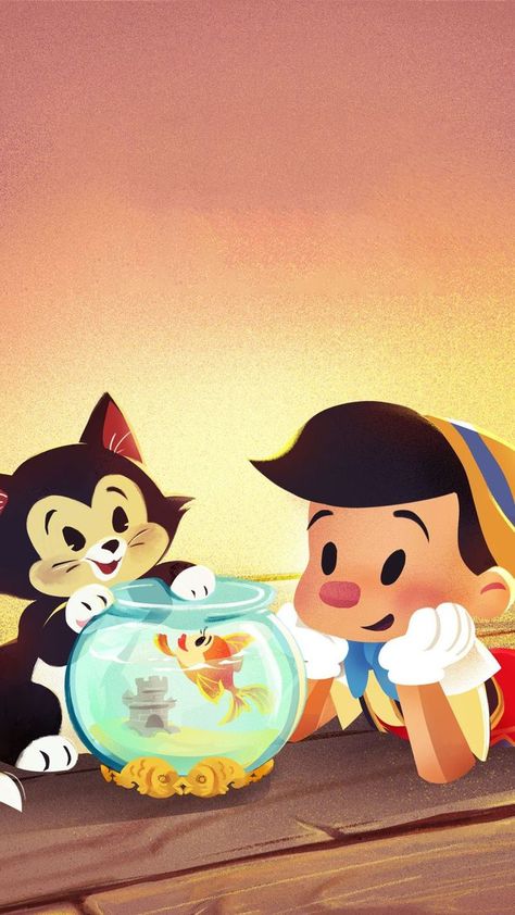 #disney #pinocho #pinocchio #geppetto #pepitogrillo #jiminycricket #figaro #cleo #wallpaper Pinocchio Wallpaper Iphone, Pinnochio Wallpaper, Figaro Wallpaper, Pinocchio Aesthetic, Pinocchio Wallpaper, Pinocchio Fanart, Pinocchio Figaro, Sherlock Hound, Disney Lockscreen