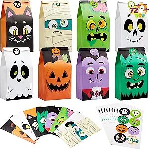 Halloween Goodie Bags for Kids, Halloween Candy Bags, Halloween Party Favors Decorations Treat Bags For Halloween, Festa Hotel Transylvania, Haunted Halloween Party, Paper Treat Bags, Halloween Party Bags, Halloween Gift Bags, Halloween Goodie Bags, Goodie Bags For Kids, Halloween Treats Easy