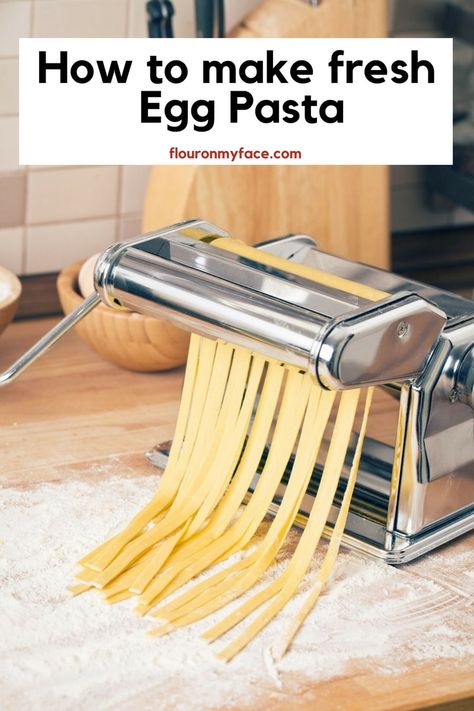 How To Make Homemade Egg Fresh Pasta Homemade Fettuccine Noodles, Fresh Pasta Recipe, Homemade Pasta Noodles, Fettuccini Noodles, Make Fresh Pasta, Spaghetti Lasagna, Homemade Fettuccine, Pasta House, Easy Homemade Pasta