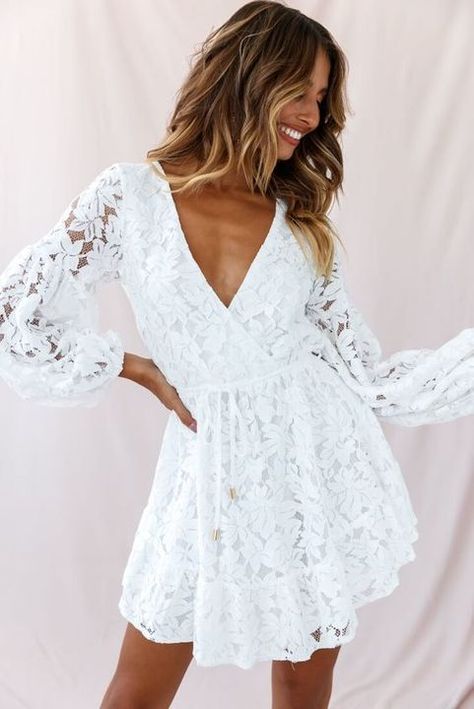 Love Island. WINTER - First Date - Page 2 - Wattpad White Lace Dress With Sleeves, Emerald Green Wedding Dress, Deer Halloween, Outfits Faldas, Plus Size Homecoming Dresses, Back Lace Dress, Lace Dress White, Green Wedding Dresses, Thrift Flips