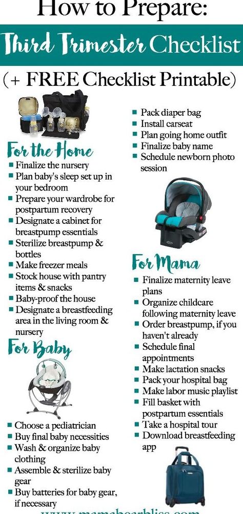 Sofia Grace, Trimester Checklist, Third Trimester Checklist, Birth Tips, Baby Checklist, 3rd Trimester, Pumping Moms, Baby Sleep Problems, Baby Prep