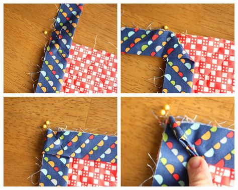 Diary of a Quilter - a quilt blog: How to Finish and Bind a Quilt Binding A Quilt, Sewing Mitered Corners, Quilt Tools, Bind A Quilt, Quilt Easy, Quilt Binding Tutorial, Shirt Crafts, Sew Quilt, Sewing Quilts