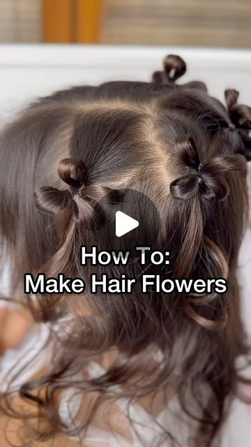 Nancy Amery on Instagram: "How To: make hair flowers 🌺 

If you want to see the slowed down version, comment ‘hair’ below and I’ll send you the link. 

#parentinghack #hairtutorial #hairflowers #kidsflowerhairstyle #hairhack #kidshairhack #howtohair" Flower Girl Hair Tutorial, Flower Girl Hairstyles Tutorial, Flower Girl Hairstyle, Flower Girl Hair Toddler, Flower Fairy Hairstyles, Wedding Hair For Flower Girl Toddler, Flower In Hair, Flower Girl Hairstyles Toddler Fine Hair, Kids Hairstyles For Wedding