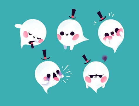 Doodles Ghost, Cute Ghost Nails, Ghost Nails, Cute Easy Doodles, Easy Doodles, Storyboard Artist, Ghost Design, Halloween Illustration, Halloween Drawings