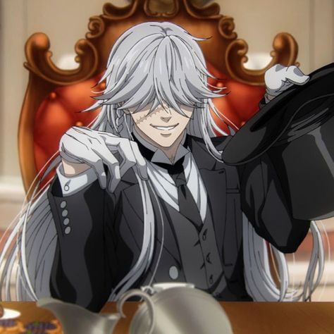 Black Butler Season 4, Undertaker Pfp, The Undertaker Black Butler, Black Butler Pfp, Undertaker Black Butler, Ciel Black Butler, Black Butler Meme, Black Butler Undertaker, Webtoon Ideas