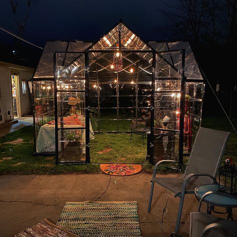 Greenhouse Sitting Area, Unique Greenhouse, Outdoor Sitting, Outdoor Sitting Area, Rooftop Design, Greenhouse Ideas, Home Greenhouse, Greenhouse Gardening, Long Day