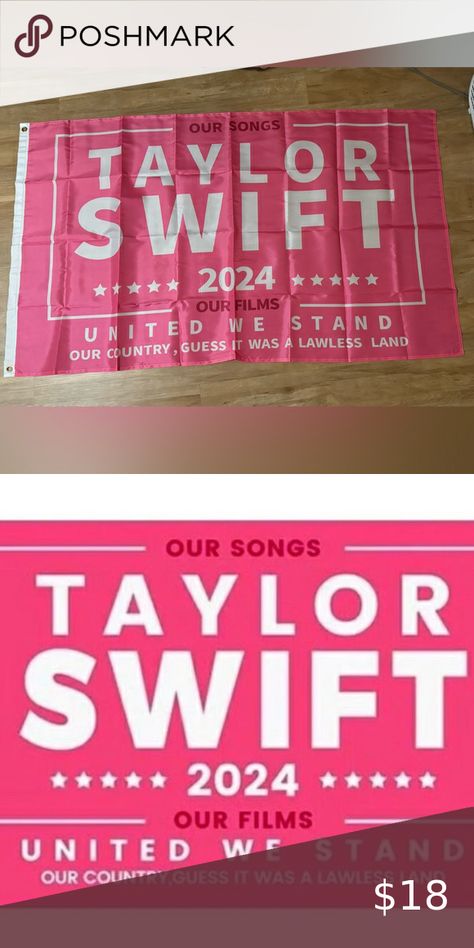 Taylor Swift Flag 2024 Pink United we stand 3x5’ NEW IN PACKAGE Taylor Swift Flag, United We Stand, Taylor Swift, Swift, Flag, The Unit, Packaging, Songs, Pink