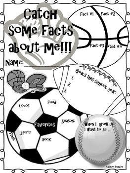 School Sports Theme, School All About Me, Sports Classroom, About Me Poster, All About Me Poster, Sports Theme Classroom, Team Theme, Pe Ideas, Icebreakers