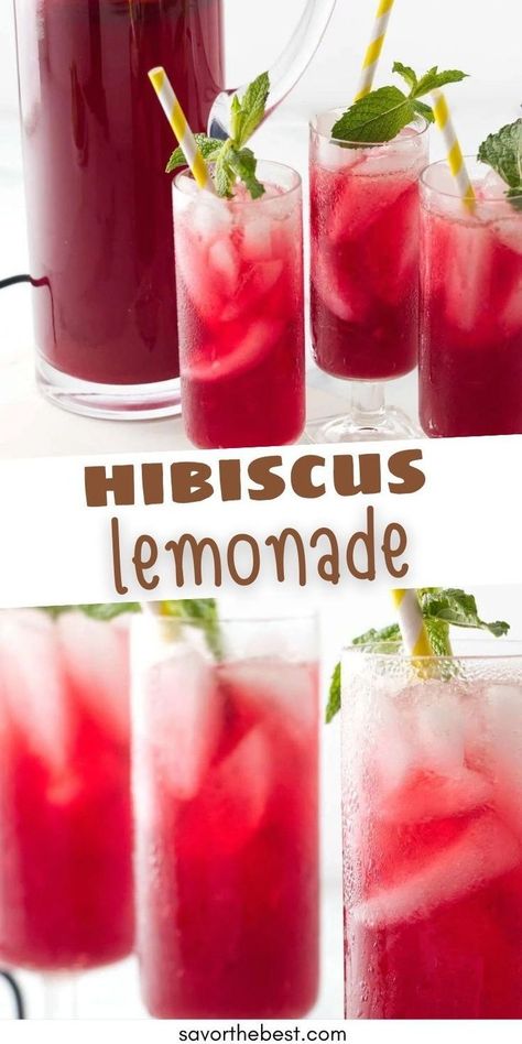 When life gives you lemons, make hibiscus lemonade – because basic lemonade is so last season. This recipe is like lemonade, but make it fashionably iced and infused with a crimson burst of dried hibiscus petals. Get ready to sip on sophistication. Hibiscus Lemonade, Dried Hibiscus Flowers, Tea Drink Recipes, Homemade Soda, Drink Recipes Nonalcoholic, Lemonade Drinks, Refreshing Drinks Recipes, Lemonade Recipe, Fruity Drinks