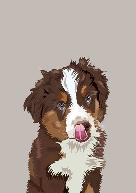 Procreate Illustration, Dog Illustration, Cute Dog, Hand Drawn