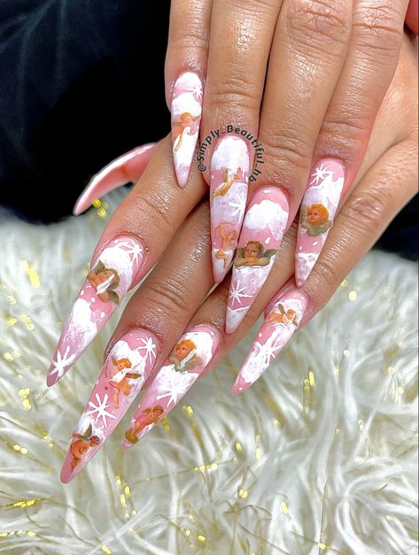 Almond Nails Inspiration, Cupid Nails, Trendy Nails Stiletto, Signature Nails, Baby Nail Art, Mobile Nail Technician, Basic Nail, Nails Shape, Mobile Nails