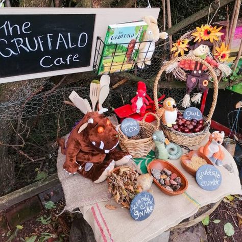 Gruffalo Outdoor Activities, Gruffalo Cafe Role Play, Cafe Role Play, Investigation Table, Tuff Spot, Role Play Areas, Kids Cafe, Toddler Ideas, The Gruffalo