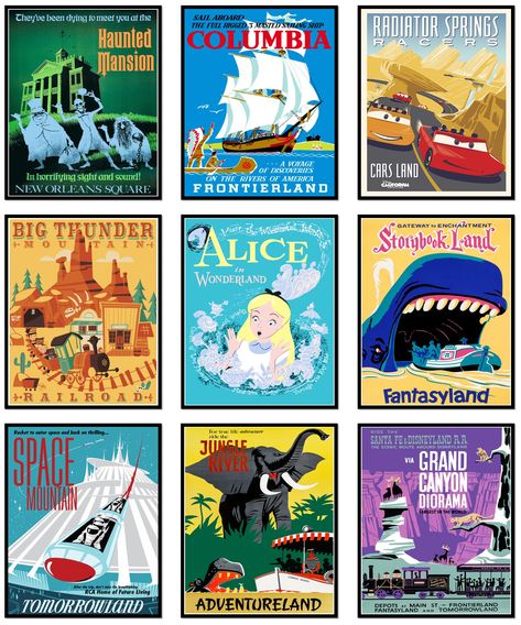 PRICES MAY VARY. Classic Disney Posters: Decorate your space with a touch of nostalgia! This set of 9 unframed (8x10") vintage Disney posters will transport you back to the charm of Disneyland's golden days. Perfect for Disney home decor or to add a whimsical touch to any room. They make an ideal Disney bathroom accent or a charming addition to a Disney-themed office. Iconic Disney Art: Each poster in this collection captures the magic and excitement of your favorite Disney rides and attractions Vintage Disneyland Posters, Disney World Themed Bedroom, Vintage Disney Room, Disney Theme Bedroom, Disney Decorations Party, Disney Shots, Pictures Room Decor, Disney Themed Bedrooms, Disney Bedroom