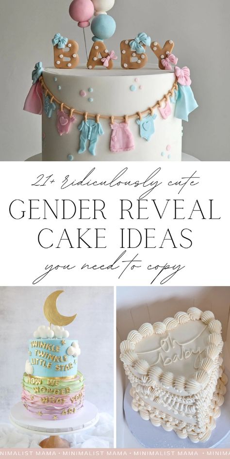 Looking for the best gender reveal cakes? I’ve got a list of adorable gender reveal cake ideas, including unique, white, colorful, and simple options. You’ll also find gender reveal cake toppers, cake pops, cupcakes, and creative pregnancy announcement or baby shower cakes. Don’t miss these fun gender reveal party ideas! Gender Reveal Food Table, Gender Reveal Cake Ideas Simple, Gender Reveal Cake Recipe, Cute Gender Reveal Themes, Gender Reveal Dessert Table, Ideas For Gender Reveal, Gender Party Ideas, Cake Ideas Simple, Reveal Cake Ideas