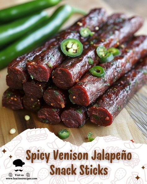 Easy recipes Venison Snack Stick Recipe, Venison Snack Sticks, Homemade Beef Jerky Recipe, Snack Stick Recipe, Elk Recipes, Homemade Beef Jerky, Homemade Jerky, Homemade Sausage Recipes, Deer Recipes