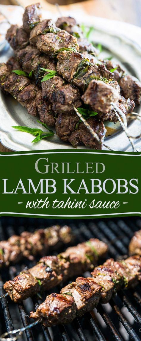 These lamb kabobs and tahini sauce harbor so much flavor, they totally belong on the menu of a 5 star restaurant! Learn how to make them super easily in the comfort of your own home. #NiceLambRecipes Grilled Lamb Recipes, Grilled Kabobs, International Meals, 5 Star Restaurant, Persian Dishes, Lamb Kabobs, Wing Sauce Recipes, Big Families, Shish Kebab