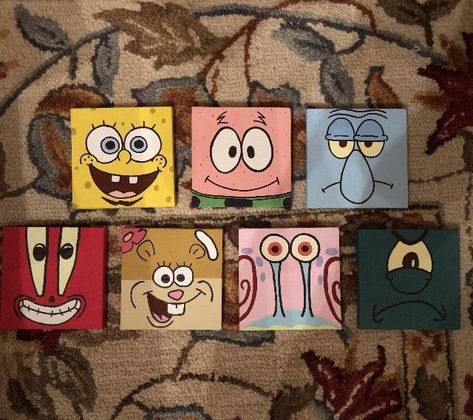 3 Piece Mini Canvas Art, Painting Ideas For 4 Friends, Painting Ideas For 3 People, 3 Person Painting Ideas, 4 Mini Canvas Painting Ideas, Simple Cute Canvas Paintings, Friends Painting Ideas, Matching Painting Ideas, Two Paintings Together