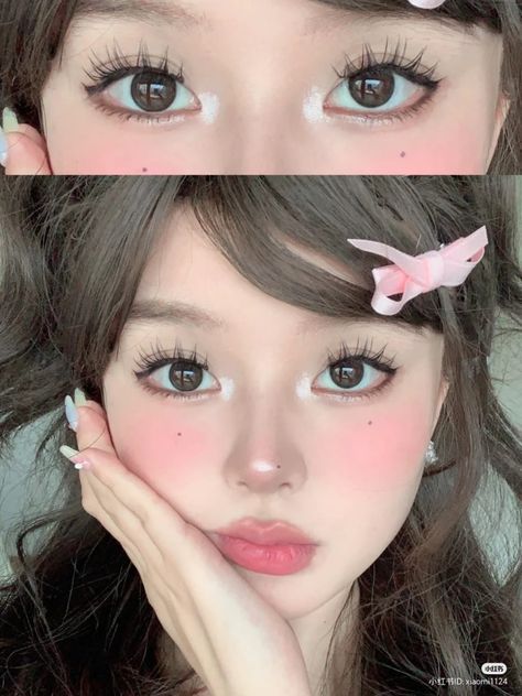 Japanese Igari Makeup, Make Up Ulzzang, Kawaii Makeup Looks, Sakura Makeup, My Melody Makeup, Bunny Beauty, Gyaru Makeup, Girly Makeup, Douyin Makeup