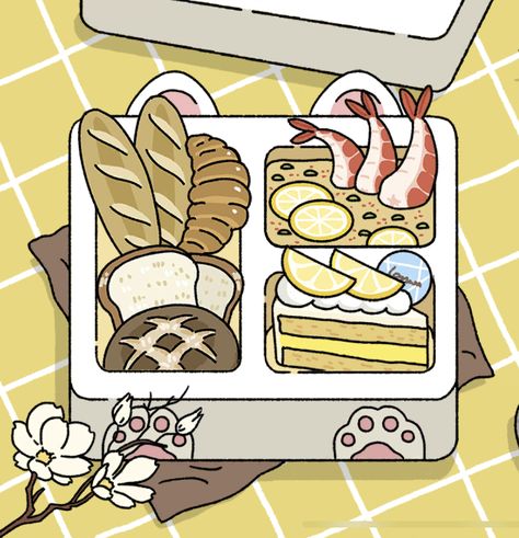 Adorable Home Game Design Ideas, Bento Ideas, Adorable Home, Cartoon Food, Cat Obsession, Adorable Homes Game, Bento Boxes, Pony Town, Anime Food