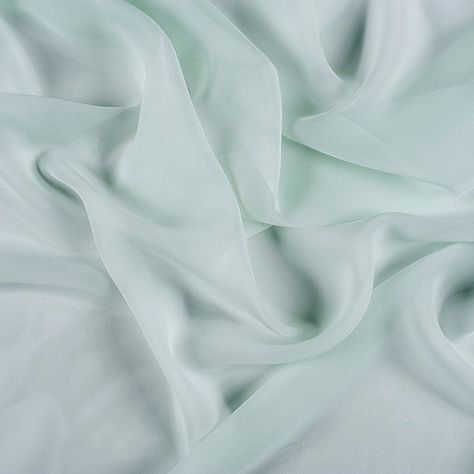 45" Wide 100% Silk Chiffon Pale Mint Green By the Yard Fabric Images, Long Flowy Skirt, Silk Chiffon Fabric, Morning Mist, Club Color, Mood Fabrics, Oil Cloth, Blue Ombre, Blue Silk