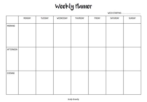 Simple Weekly Planner Printable (A4 size) {download link here} Weekly Planner Template Goodnotes, To Do Bullet Journal, Free Printable Daily Planner Template, Free Daily Planner Template, Landscape Weekly Planner, Planner Templates Goodnotes, Planner Template Student, Planner Template Minimalist, Goodnotes Weekly Planner